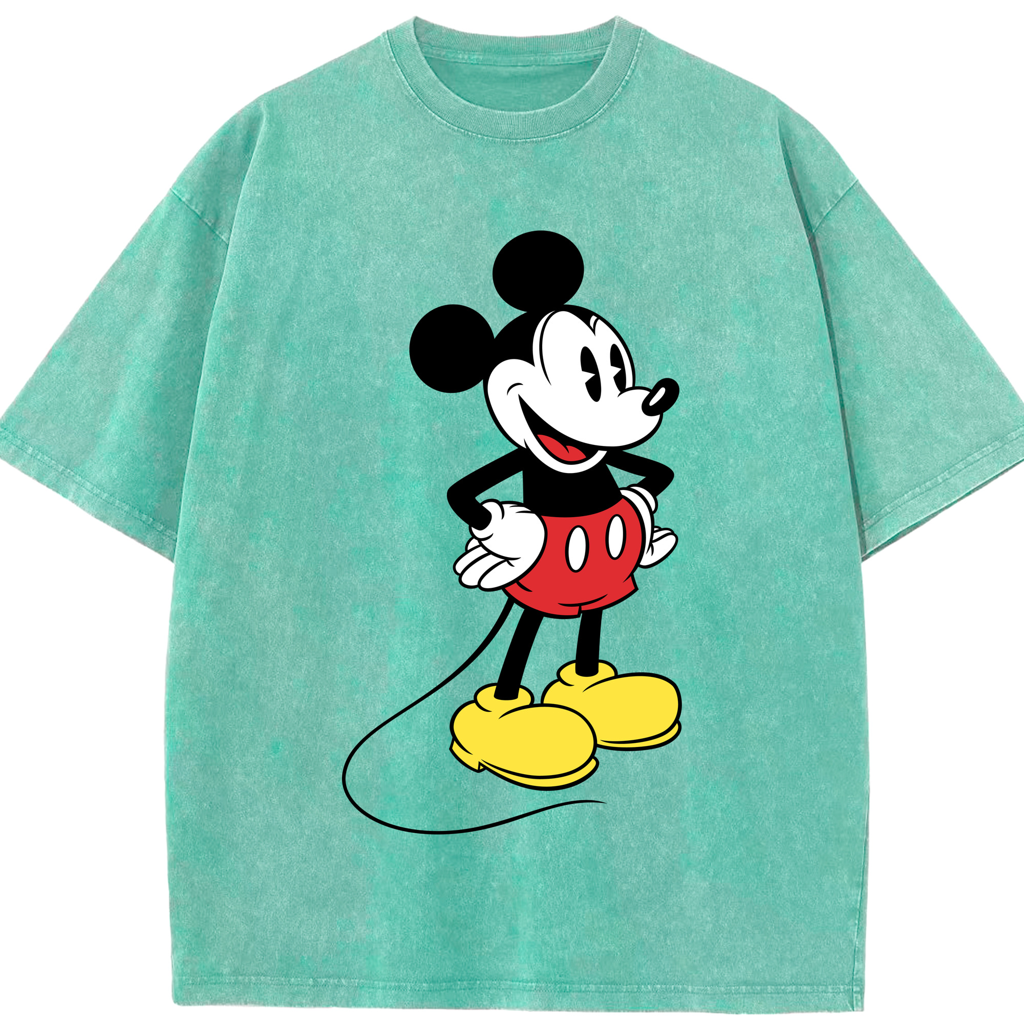 （画像用） ミッキーマウス Mickey Mouse 綿100% ヴィンテージ風 半袖Tシャツ（フロントプリント）